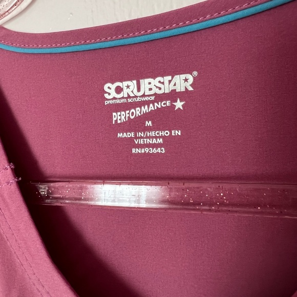 Scrubstar Women's Fashion Premium Performance Mock Wrap Mellow Mauve Scrub Top M - Picture 7 of 8